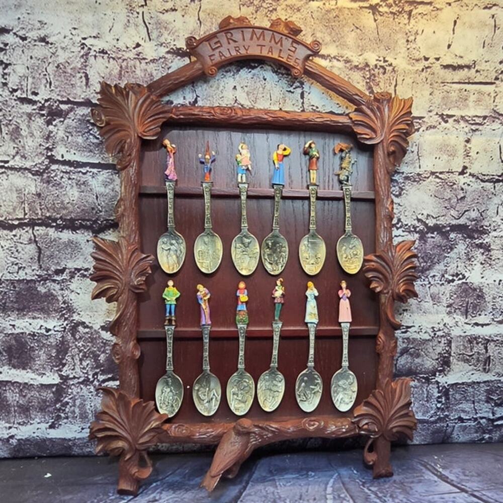 Vintage 1979 Franklin Mint Brothers Grimm Pewter Spoon Collection